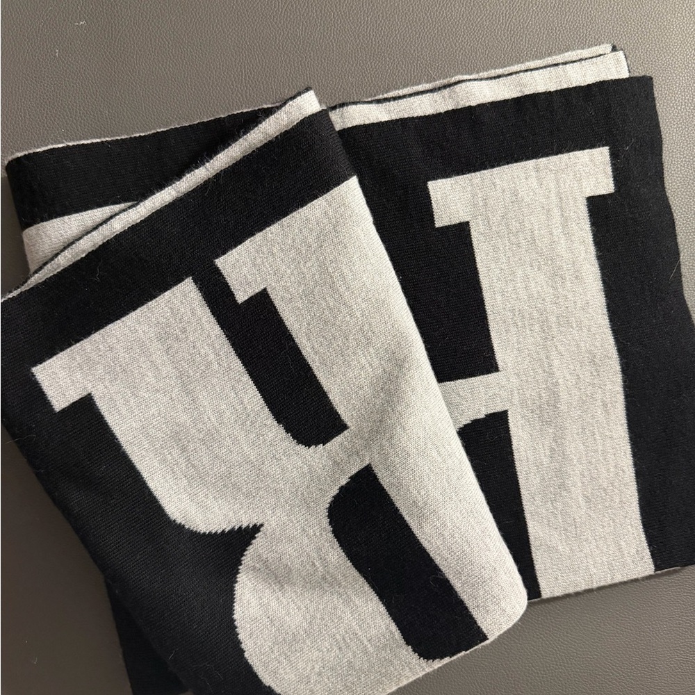 Men's Black and Gray Graphic Scarf - Purple Brand - Picture 5 of 5
